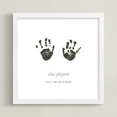 This is a olive shadow photos to art by Minted called handprints: custom print