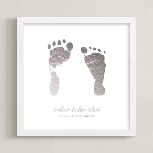 This is a silver photos to art by Minted Custom called footprints: custom foil print