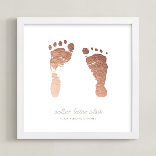 This is a rose gold photos to art by Minted Custom called footprints: custom foil print
