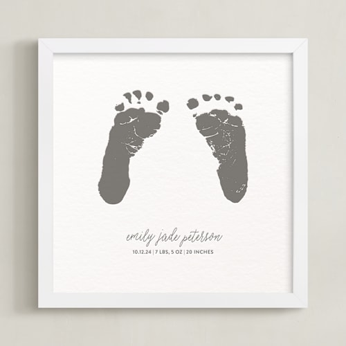 This is a black photos to art by Minted Custom called footprints: custom letterpress print