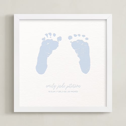 This is a cornflower photos to art by Minted Custom called footprints: custom letterpress print