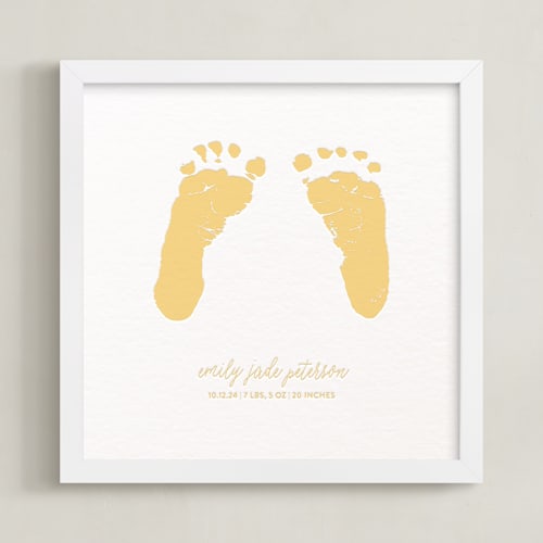 This is a summer yellow photos to art by Minted Custom called footprints: custom letterpress print
