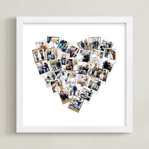 This is a gold foil stamped photo art by Minted called heart snapshot mix®