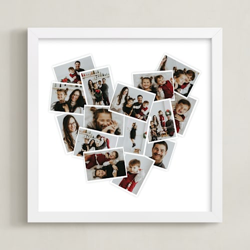 This is a white photo art by Minted called heart snapshot mini: framed photo