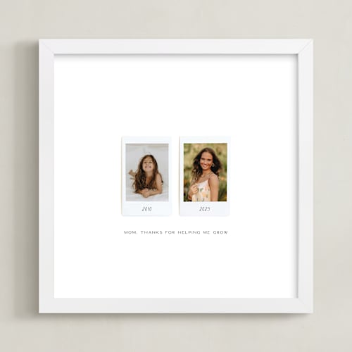 This is a white photo art by Olivia Kanaley Inman called two photo: square framed photo