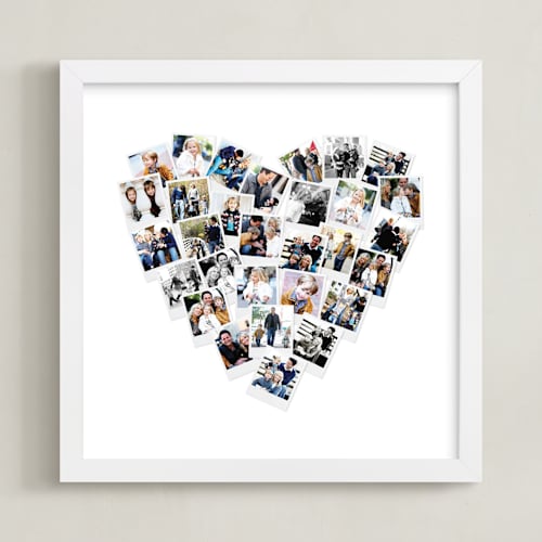 This is a white photo art by Minted called heart snapshot mix® photo art