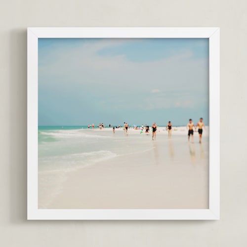 This is a light blue art by ALICIA BOCK called white sand