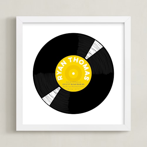 This is a golden yellow personalized art for kids by Baumbirdy called for the record