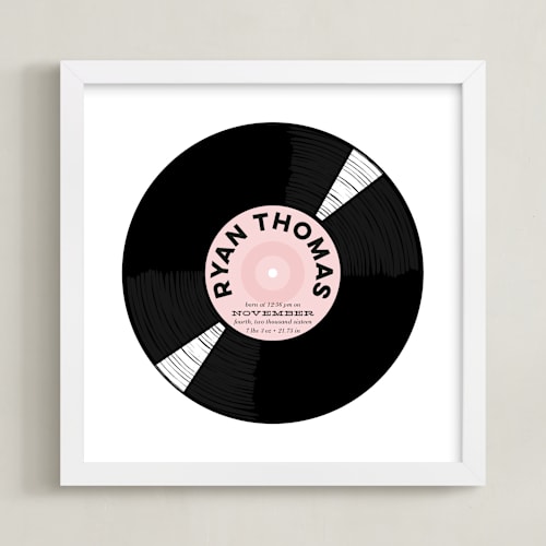 This is a pretty pink personalized art for kids by Baumbirdy called for the record