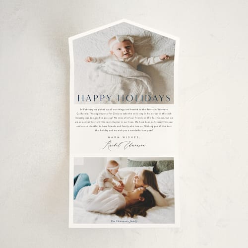 This is a navy all in one holiday cards with standard by Jessica Williams called simply printing on value cover in all-in-one