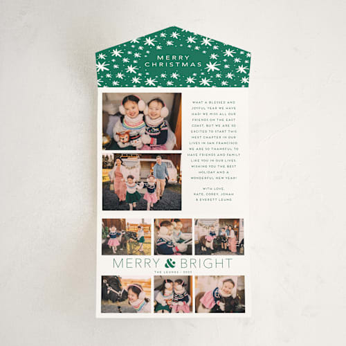 This is a christmas tree all in one holiday cards with standard by Little Print Design called holiday collage printing on value cover in all-in-one