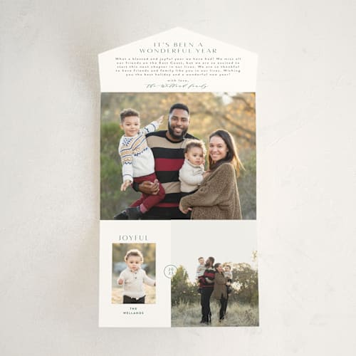 This is a juniper all in one holiday cards with standard by curiouszhi called in vogue printing on value cover in all-in-one