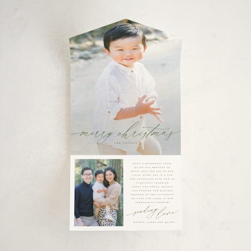 This is a aspen all in one holiday cards with standard by Wildfield Paper Co called christmas letter printing on value cover in all-in-one