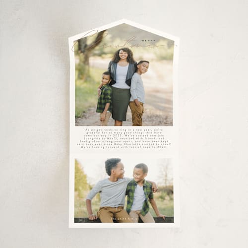 This is a pinecone all in one holiday cards with standard by Cass Loh called white frame printing on value cover in all-in-one