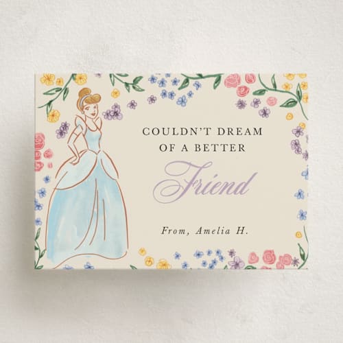 This is a buttercream kids valentines day cards with standard by Cass Loh called disney's cinderella friendship printing on signature in standard