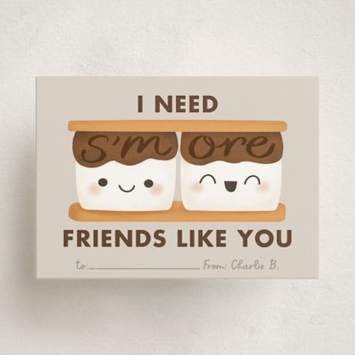 This is a smoke kids valentines day cards with standard by Itsy Belle Studio called s'more printing on signature in standard