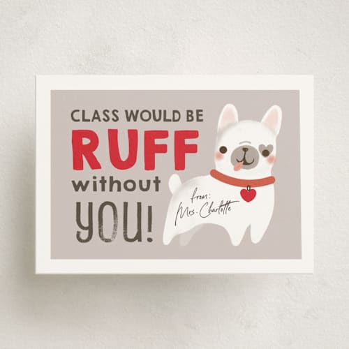 This is a cloud kids valentines day cards with standard by Itsy Belle Studio called ruff printing on signature in standard