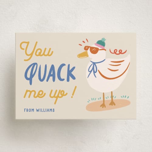 This is a clay kids valentines day cards with standard by Kartika Paramita called quack me up valentine printing on signature in standard