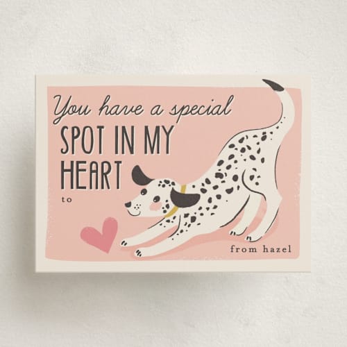 This is a rose kids valentines day cards with standard by Karidy Walker called spot in my heart printing on signature in standard