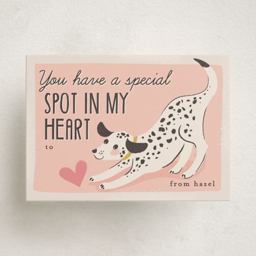 This is a rose kids valentines day cards with standard by Karidy Walker called spot in my heart printing on signature in standard