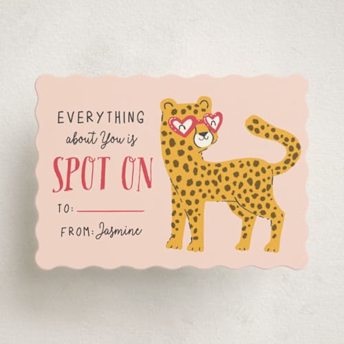 This is a blush kids valentines day cards with standard by Monika Torun called spot on printing on signature in standard