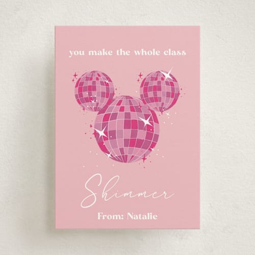 This is a peony kids valentines day cards with standard by CDesignbychen called disney's mickey mouse shimmer printing on signature in standard