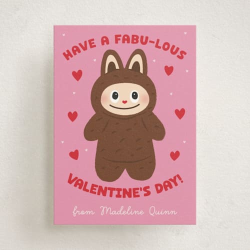 This is a chocolate kids valentines day cards with standard by Jennifer Lew called fabu-lous valentine printing on signature in standard