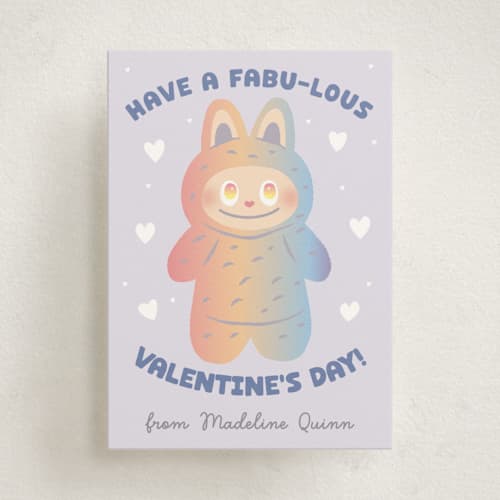 This is a secret kids valentines day cards with standard by Jennifer Lew called fabu-lous valentine printing on signature in standard