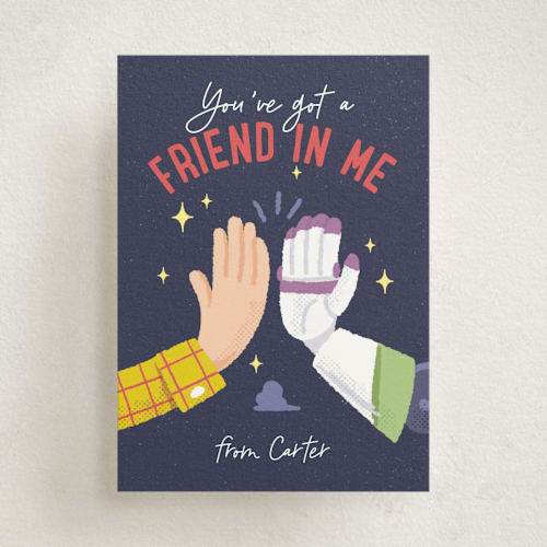 This is a intergalactic kids valentines day cards with standard by Leia Matt called disney and pixar toy story friendship story printing on signature in standard