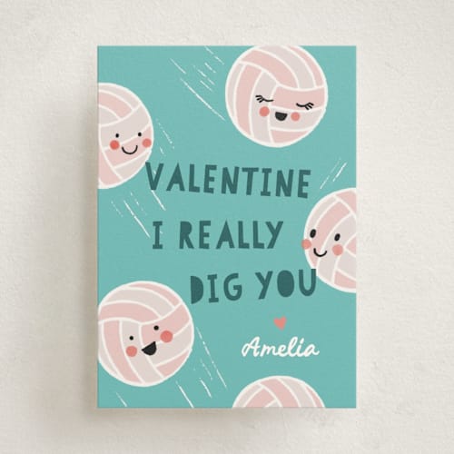 This is a royal kids valentines day cards with standard by Pixel and Hank called dig you printing on signature in standard