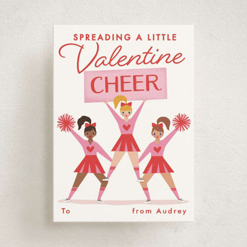 This is a cherry kids valentines day cards with standard by Karidy Walker called valentine cheer printing on signature in standard
