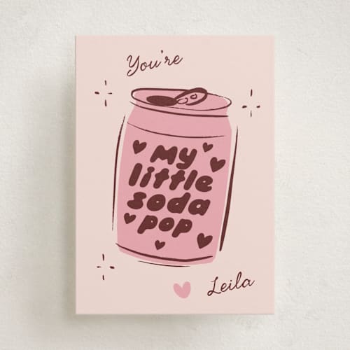 This is a strawberry kids valentines day cards with standard by Ani Somi called my little soda pop printing on signature in standard