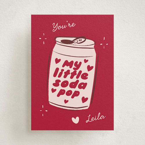 This is a cherry kids valentines day cards with standard by Ani Somi called my little soda pop printing on signature in standard