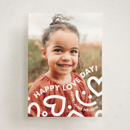 This is a snow kids valentines day cards with standard by Lauren Chism called doodle (love) bug printing on signature in standard