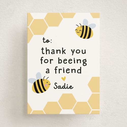 This is a honey kids valentines day cards with standard by Annie Holmquist called beeing a friend printing on signature in standard