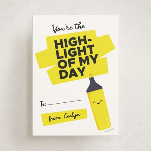 This is a lemon kids valentines day cards with standard by Erica Krystek called highlight of my day printing on signature in standard