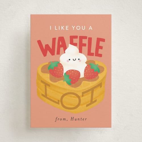 This is a blush kids valentines day cards with standard by Itsy Belle Studio called waffle lot printing on signature in standard