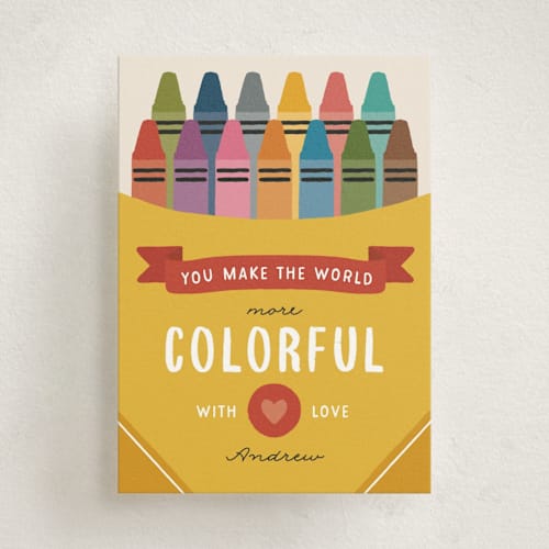 This is a lemondrop kids valentines day cards with standard by Michelle Taylor called crayon box printing on signature in standard