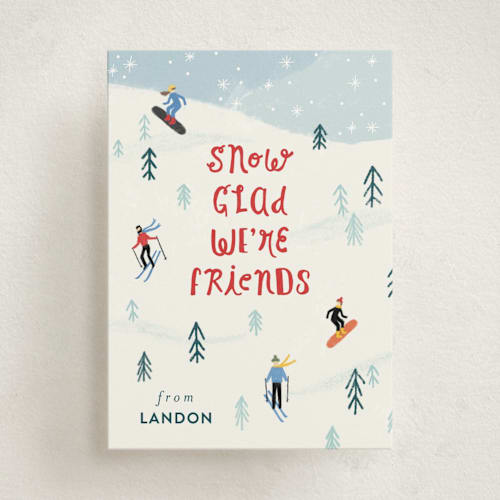 This is a cherry kids valentines day cards with standard by Pixel and Hank called snow glad printing on signature in standard
