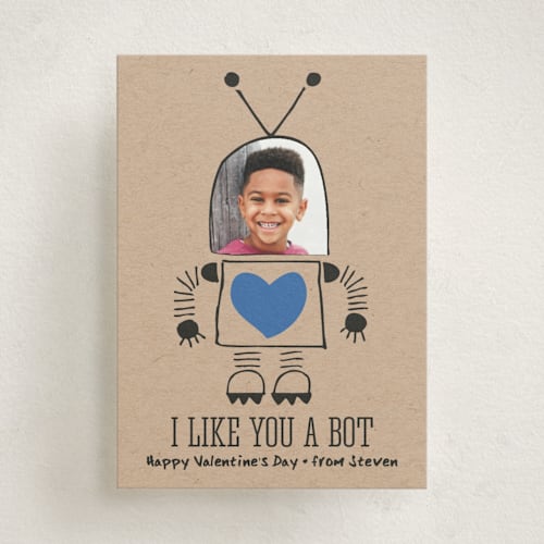 This is a blueberry kids valentines day cards with standard by Jen Owens called i like you a bot printing on signature in standard