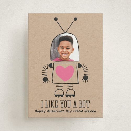 This is a bubblegum kids valentines day cards with standard by Jen Owens called i like you a bot printing on signature in standard