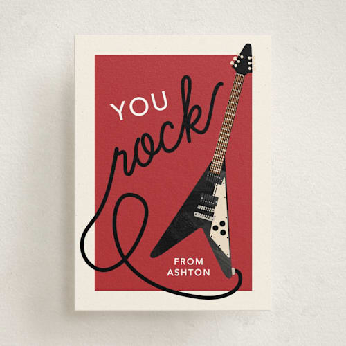 This is a onyx kids valentines day cards with standard by Calee A.H. Cecconi called you rock! printing on signature in standard