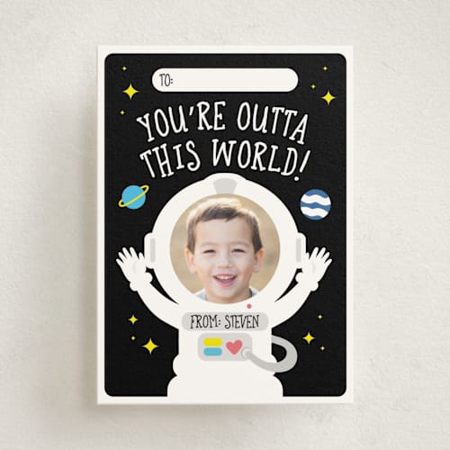 This is a onyx kids valentines day cards with standard by Darryl Don Doctor called outta this world printing on signature in standard