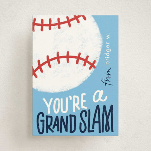 This is a aquarium kids valentines day cards with standard by Erin L. Wilson called grand slam printing on signature in standard