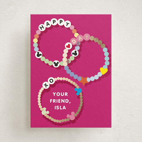 This is a bubblegum kids valentines day cards with foil pressed by Baumbirdy called heart day printing on signature in standard