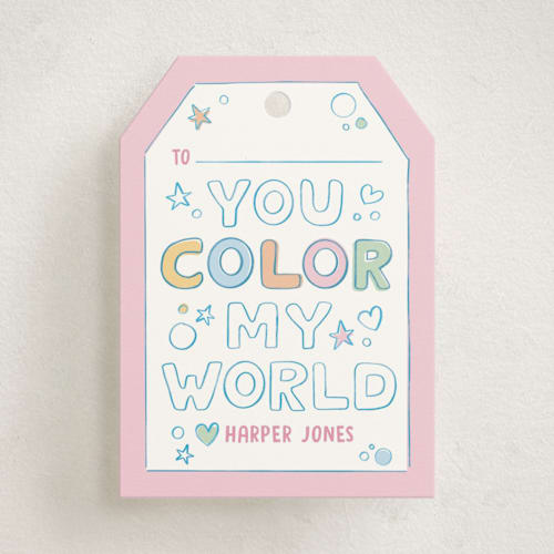 This is a gumdrop kids valentines day cards with standard by Creo Study called color me bookmark printing on signature in standard