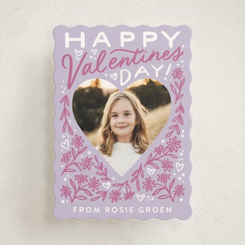 This is a lilac kids valentines day cards with standard by Alethea and Ruth called doodle page printing on signature in standard