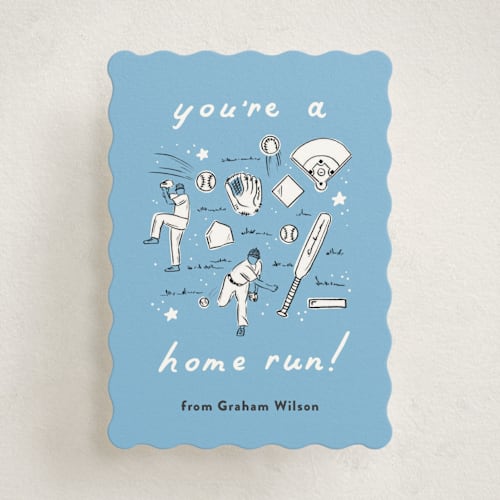 This is a sky kids valentines day cards with standard by Erin L. Wilson called home run! printing on signature in standard