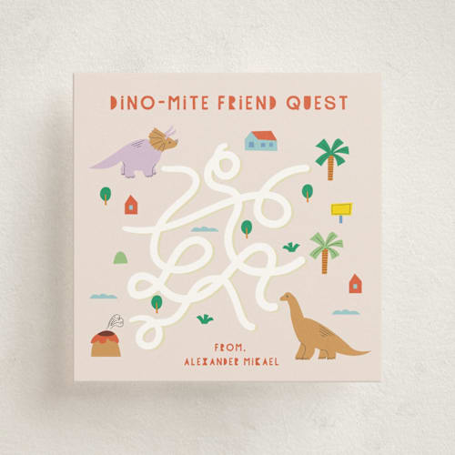 This is a vanilla kids valentines day cards with standard by Kartika Paramita called dinomite quest printing on signature in standard