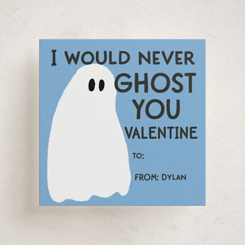 This is a pool kids valentines day cards with standard by Claire called never ghosted printing on signature in standard